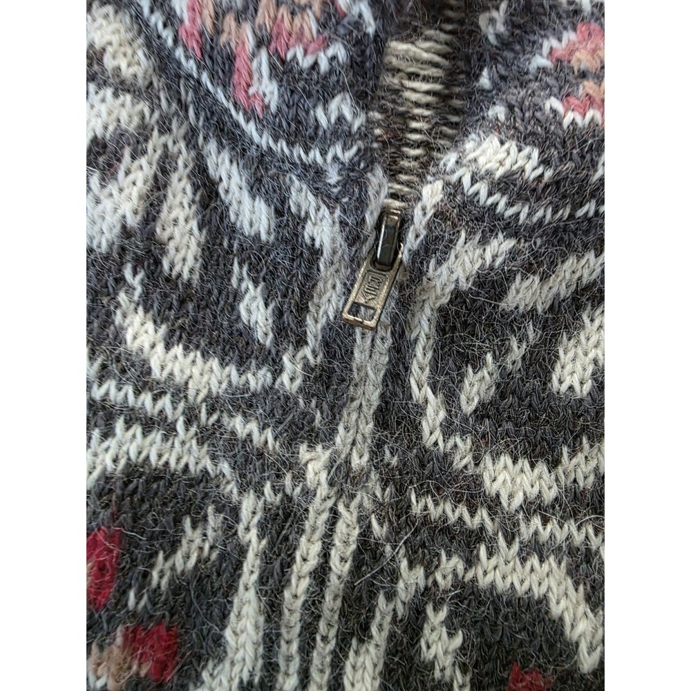 Vintage Intiwara Women's 100% Alpaca Cardigan Nordic XL Full Zip - Picture 12 of 15